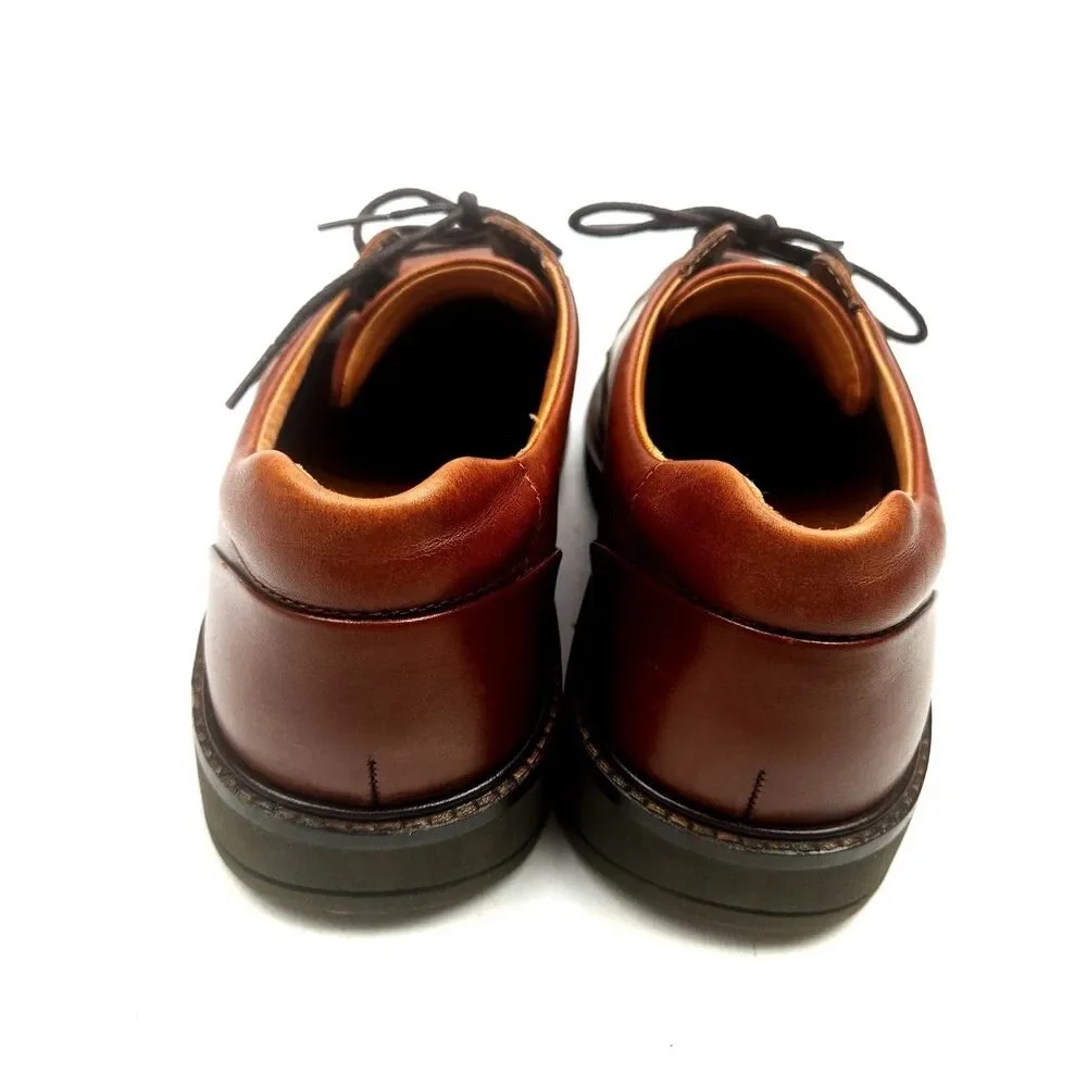 Ecco Holton Oxford Dress Shoes Apron Toe Tie Brown Leather Lace Up EU43 /US9-9.5